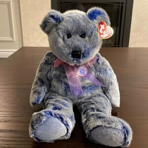 Ty - The Original Beanie Buddies - Periwinkle 2001 in Excellent Condition 14”